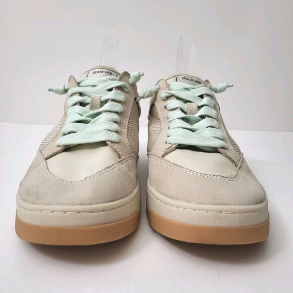 DOLCE VITA Calil Oatmeal Sneakers Womens 8.5 Beige Chunky Athleisure Fashion - Picture 3 of 10